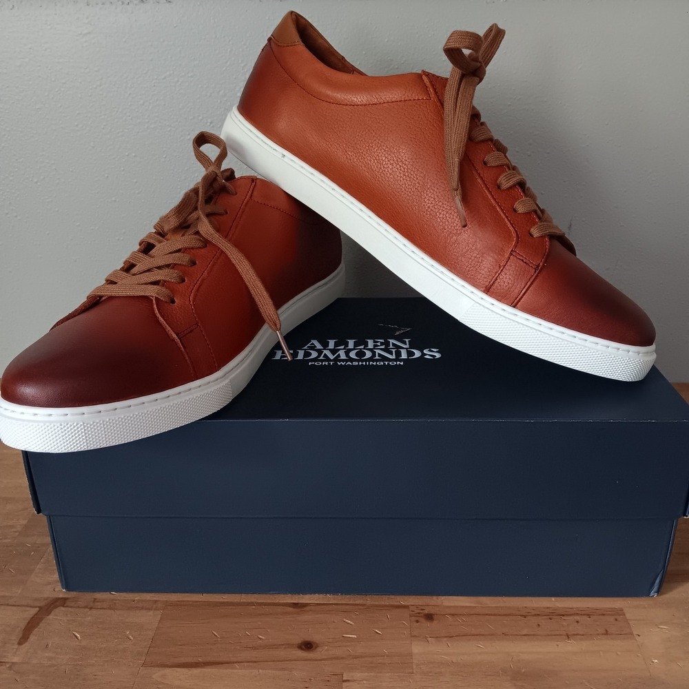 Allen Edmonds Courtside Lace-up Sneakers/Loafers Brown Leather Men size 11.5 E